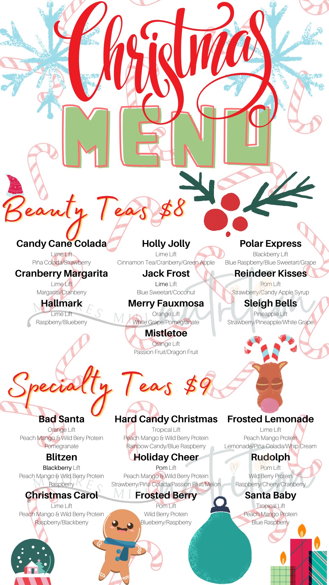 Menu Moores Mill Nutrition Loaded Teas, Shakes and More!